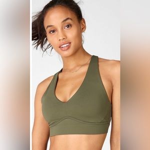 Fabletics Army Green XS Sports Bra